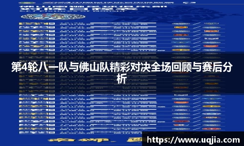 第4轮八一队与佛山队精彩对决全场回顾与赛后分析